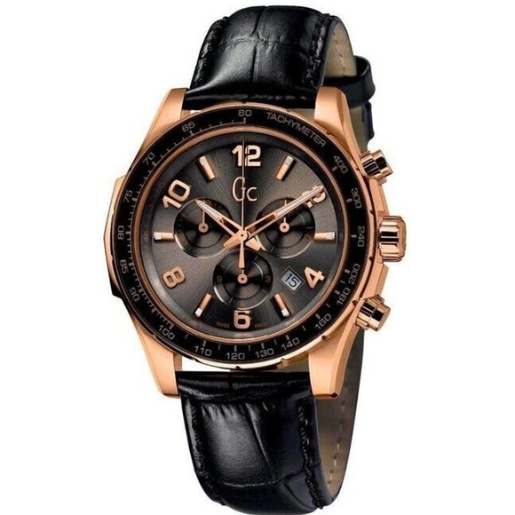 Guess Collection X51001G1S Men's Black Leather Analog Dial Quartz Genuine Watch - Picture 2 of 2
